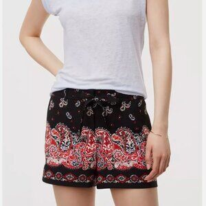 LOFT Sunset Paisley Tie Waist Women's Shorts in Size 0